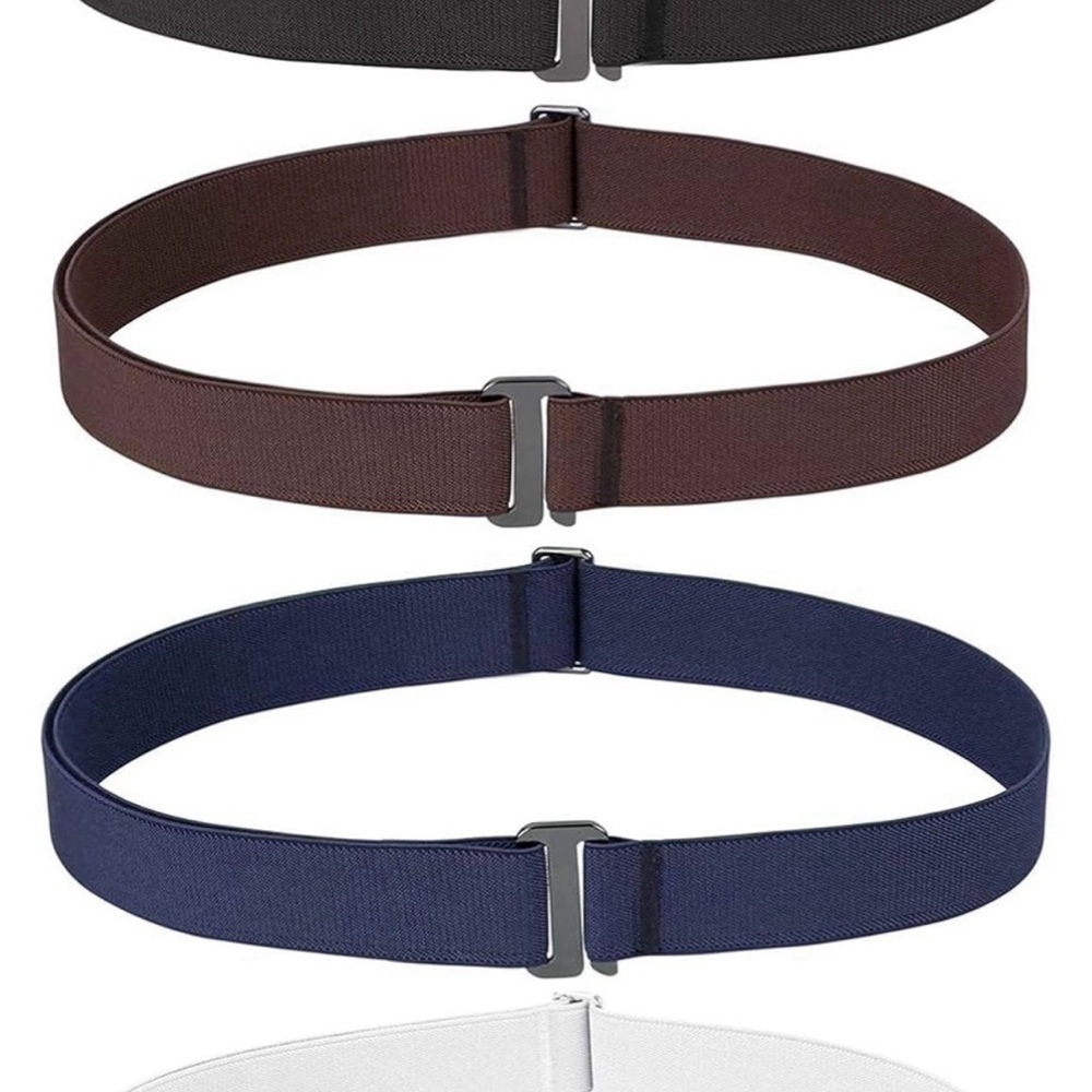 Unisex Adjustable Belt Set - Black, Brown, White and Blue